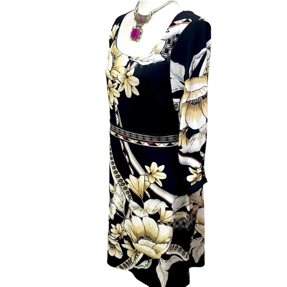 WHBM Floral Scarf Print Black & Tan Dress - Picture 4 of 6